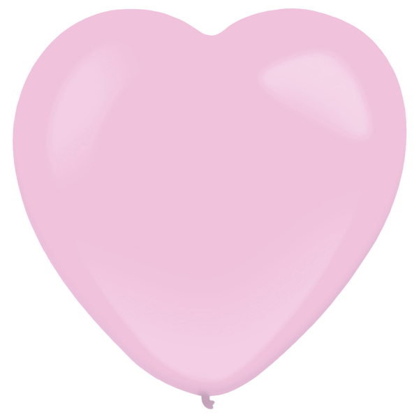 50 ballons latex coeur rose 30 cm