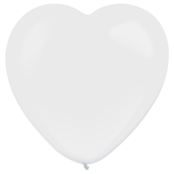 50 ballons latex coeur blanc 30 cm