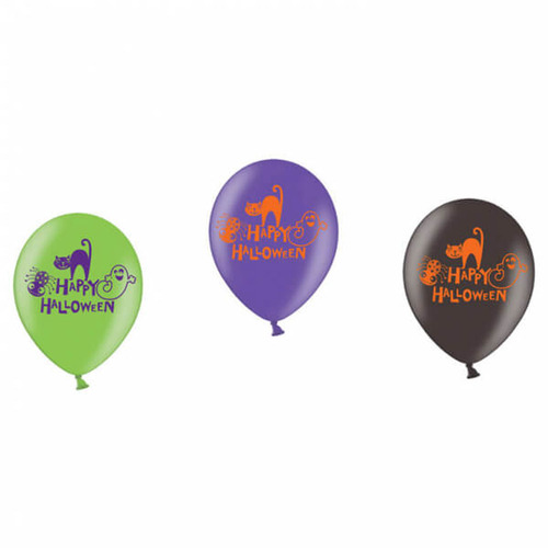 6 Ballons Happy Halloween en latex