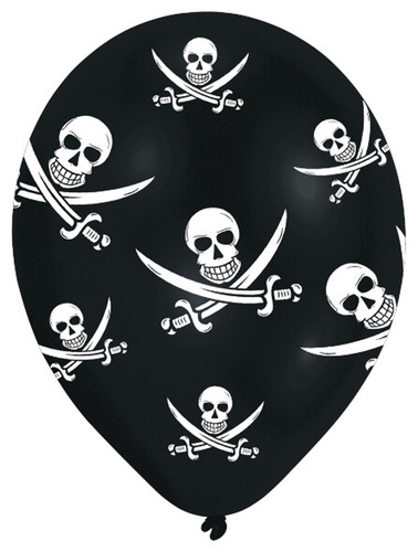 6 Ballons Pirate Têtes de mort