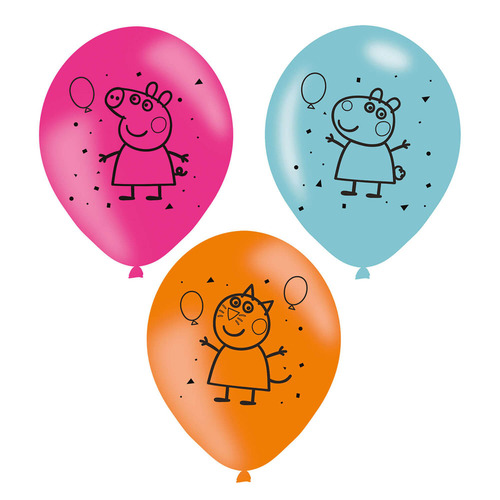 6 Ballons en latex Peppa Pig