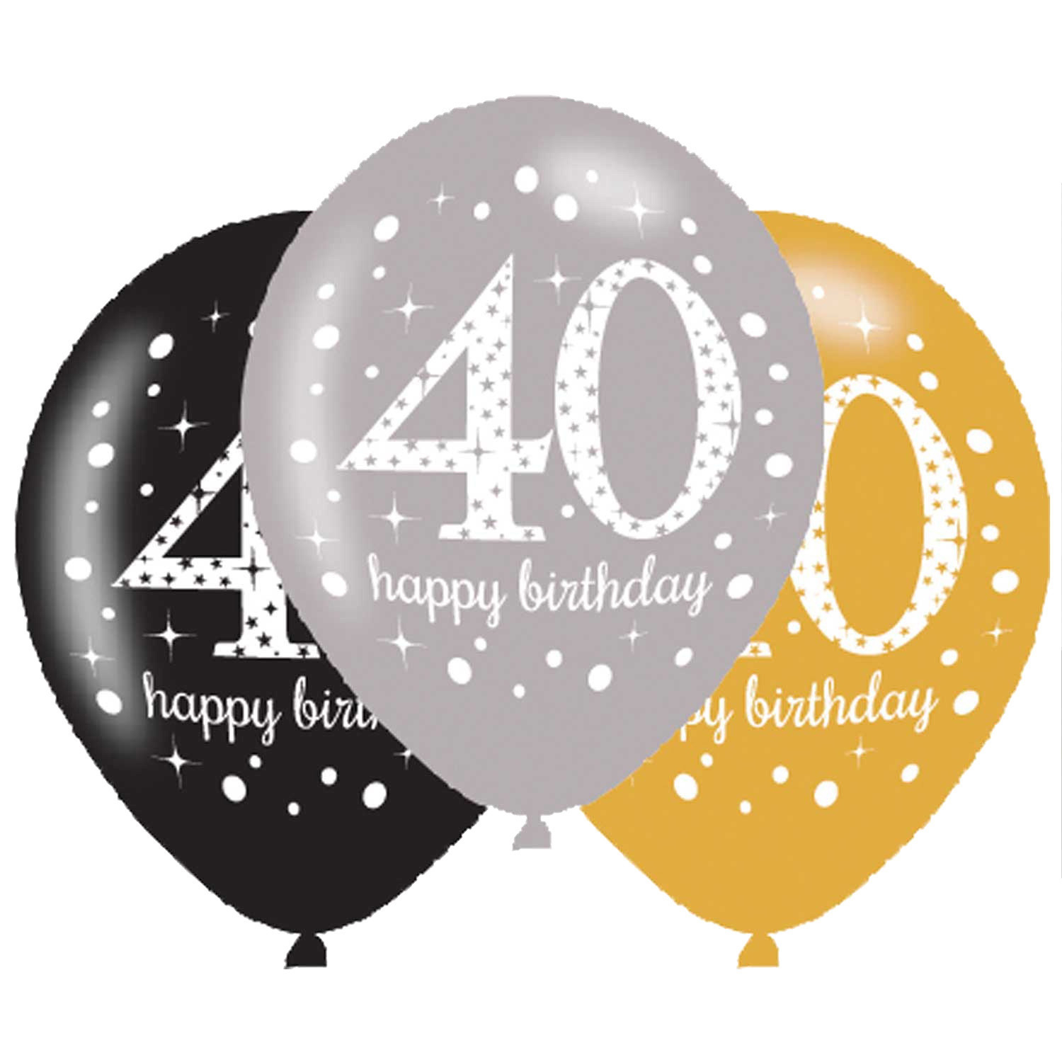 6 Ballons latex 40 ans