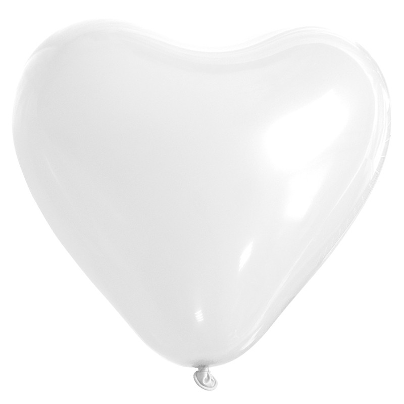 8 Ballons cœur Blanc en latex
