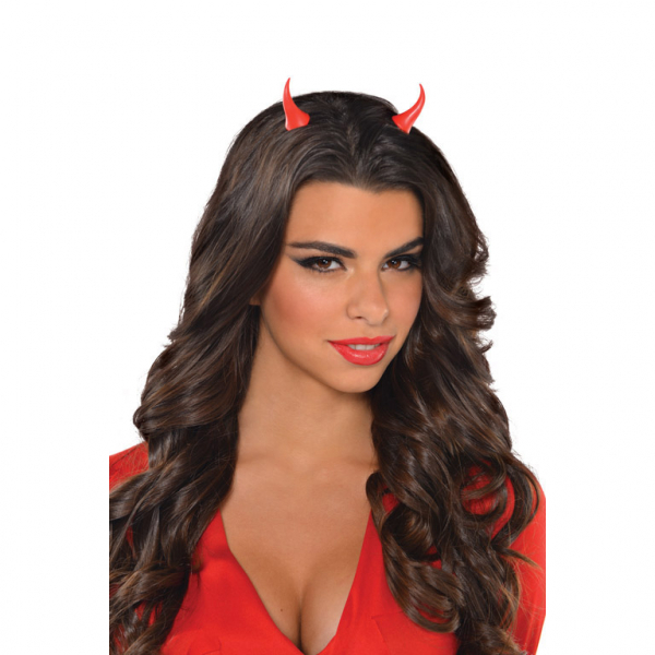 Accessoire de costume mini-cornes de diable Clip-on rouge