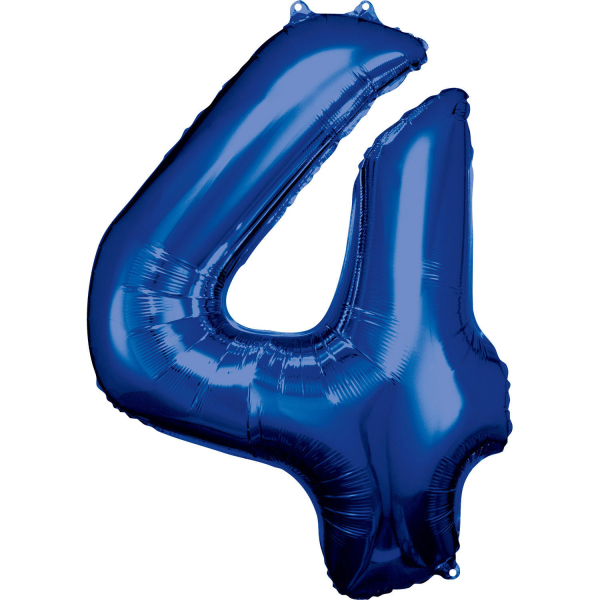 Ballon Chiffre 4 Bleu 86 cm