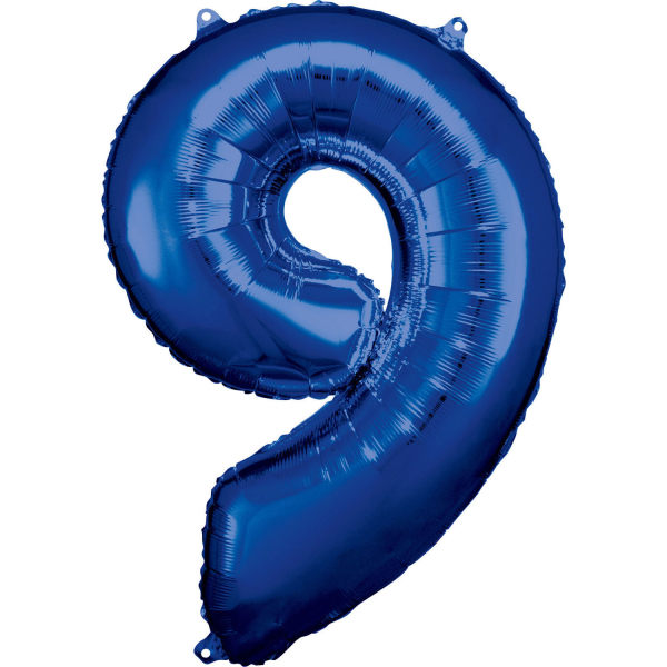 Ballon Chiffre 9 Bleu 83 cm