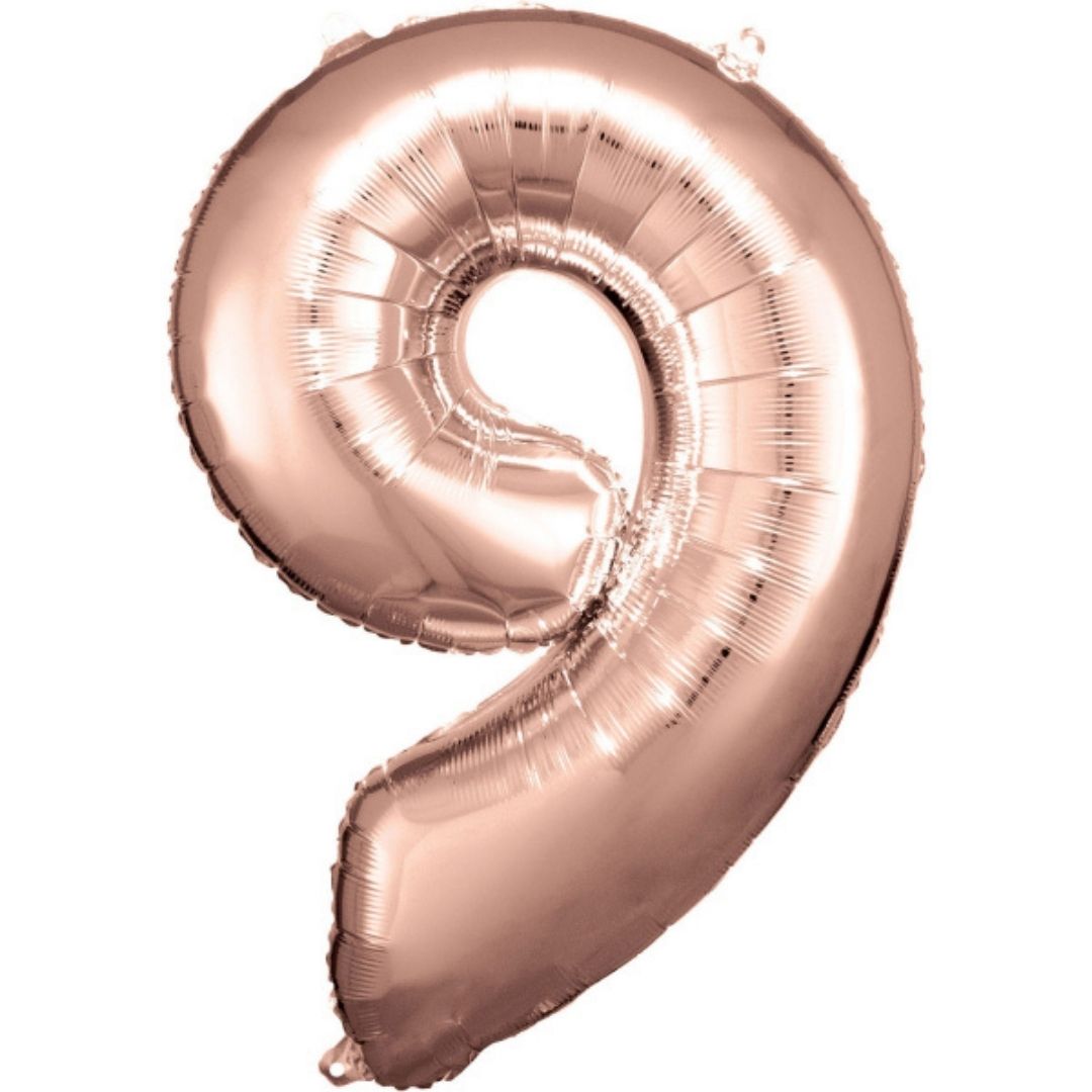 Ballon Chiffre 9 Rose Gold 83 cm