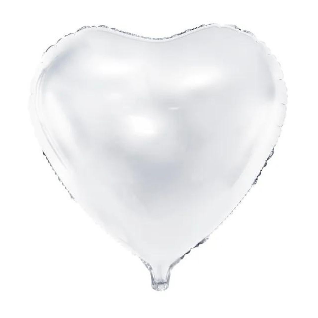 Ballon Mylar coeur Blanc 60 cm