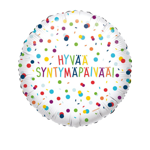 Ballon hélium Hyvää Syntymäpäivää Confetti