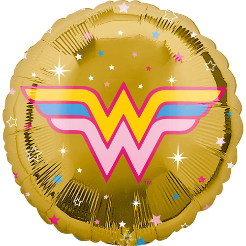 Ballon hélium Wonder Woman rond doré