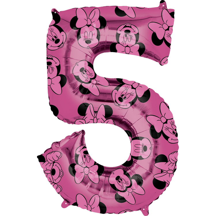 Ballon hélium chiffre 5 Minnie Mouse