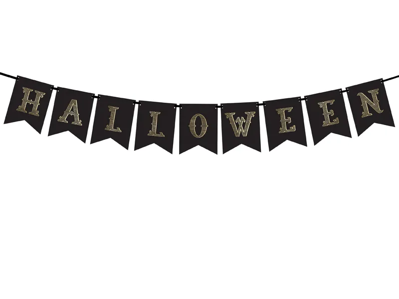 Bannière Halloween, noir et doré