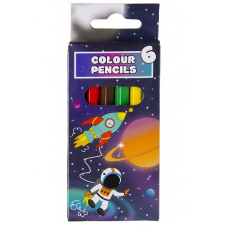 Boite 6 crayons de couleurs Espace
