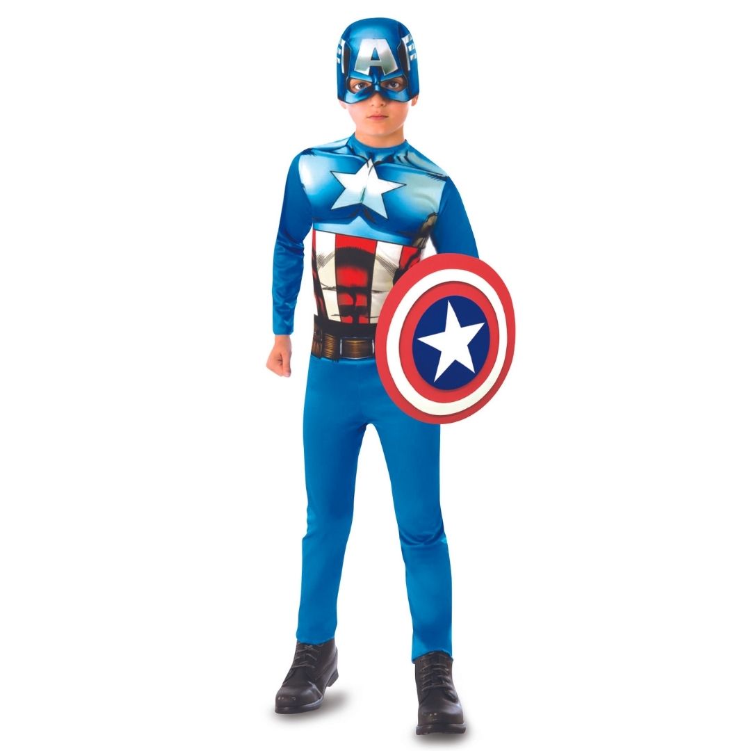 Déguisement Captain America avec bouclier 5-6 ans