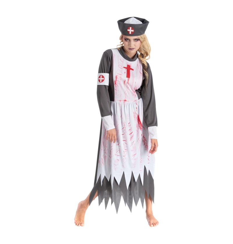 Déguisement halloween robe infirmière ensanglantée adulte L