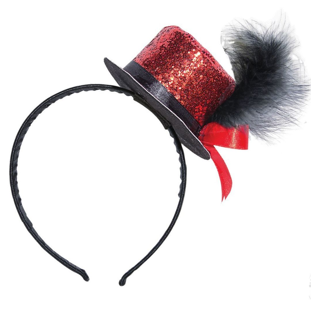 Serre-tête mini chapeau paillettes rouge 10172 : Festizy : Articles de fete  Paris - fete enfant, fete adulte, vente en ligne produits de fete,  accessoires fete