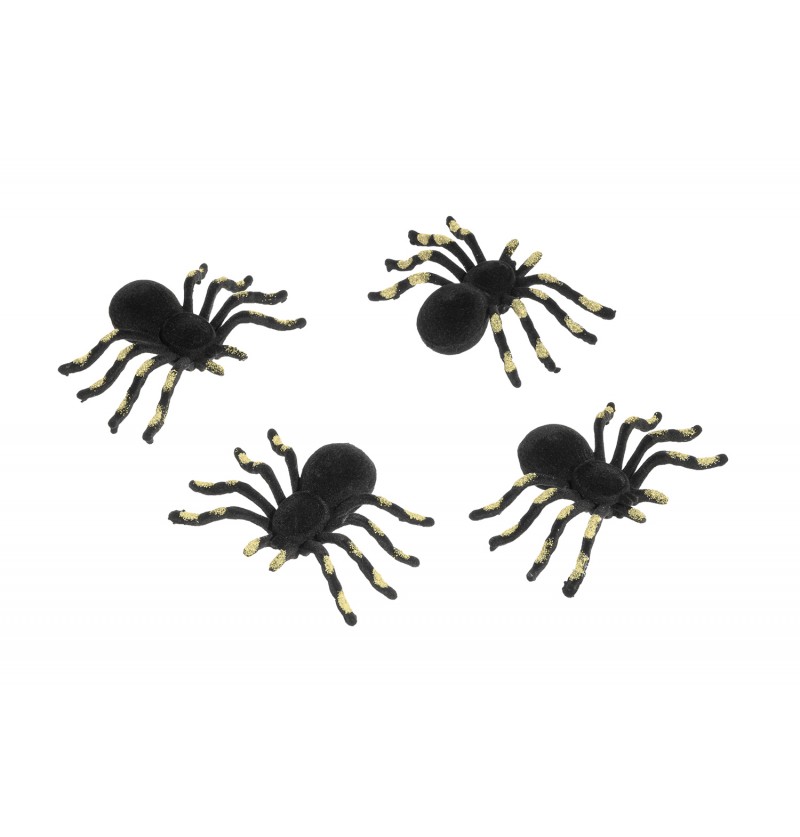 4 araignées noir et or