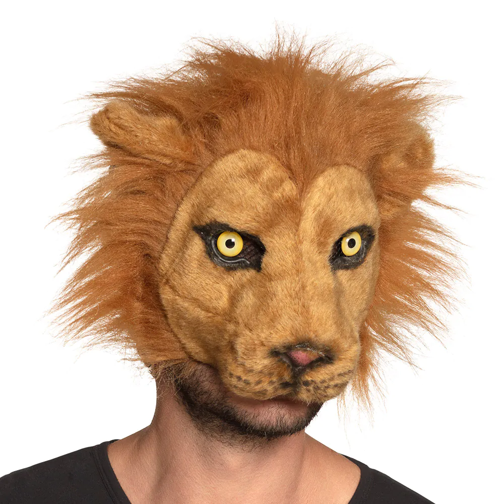 Demi masque peluche lion