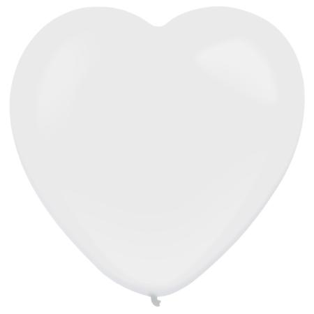 50 ballons coeur blanc