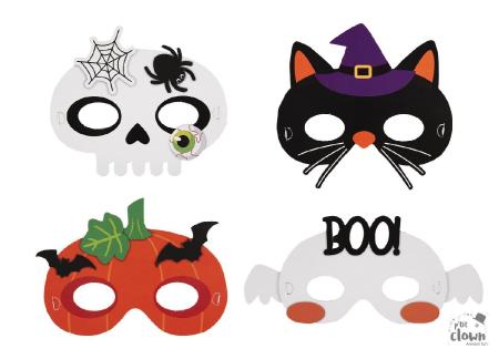 8 masques cartonnés thème halloween
