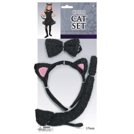 Costume chat noir 3 pièces fille