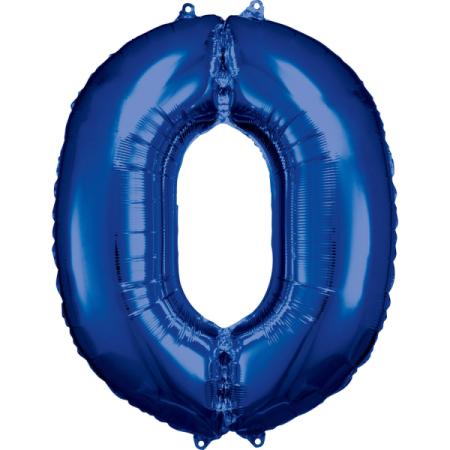 Ballon Chiffre 0 bleu