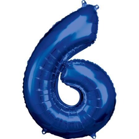 Ballon Chiffre 6 bleu