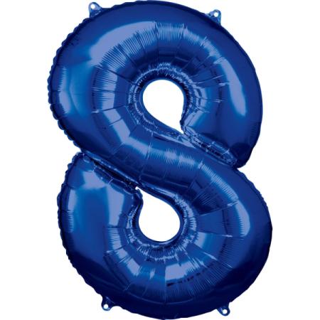 Ballon Chiffre 8 bleu