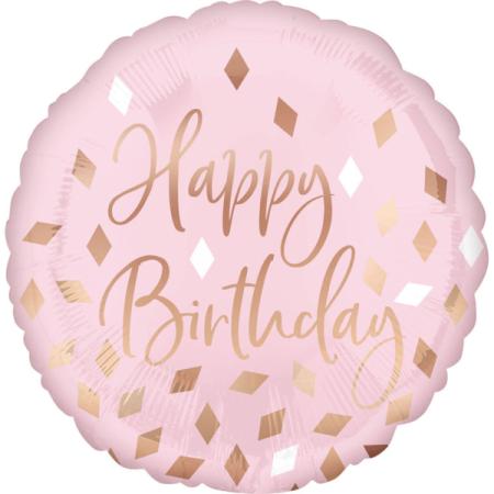 Ballon Happy Birthday Sparkling rond 43 cm