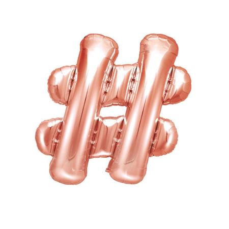 Ballon aluminium Lettre # or rosé
