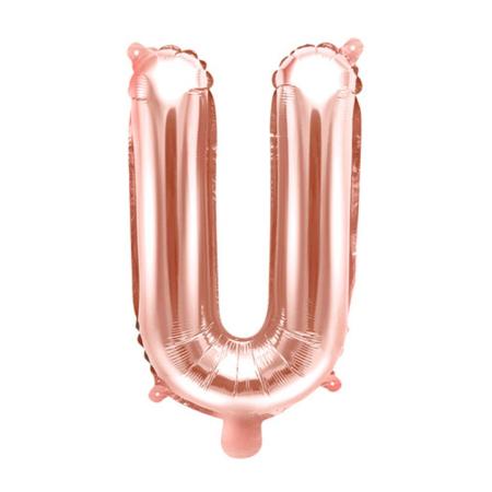Ballon aluminium Lettre U or rosé