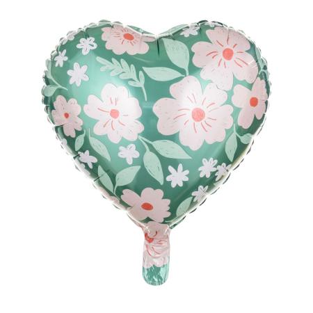 Ballon coeur avec fleurs