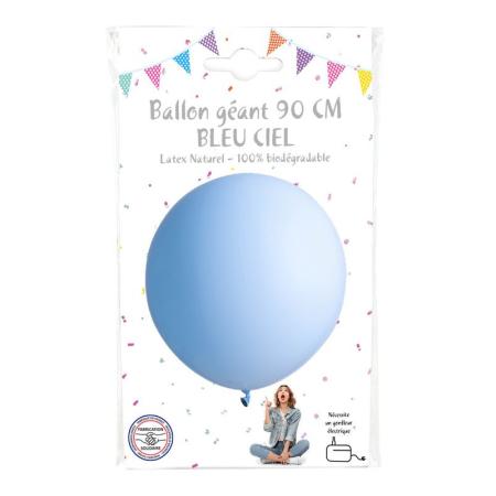Ballon latex 90 cm couleur bleu ciel