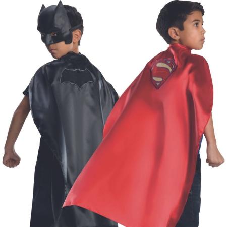 Cape de déguisement réversible Superman et Batman