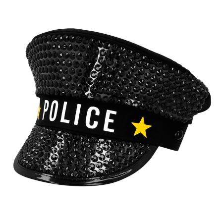 chapeau police scintillant