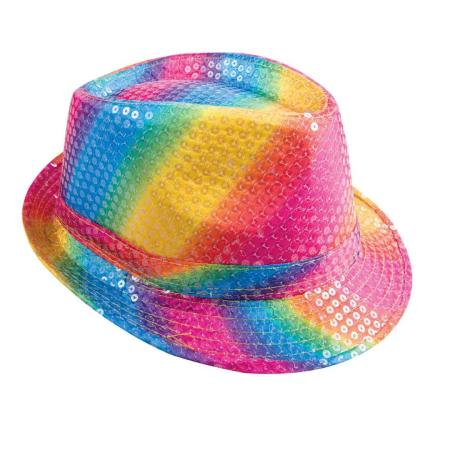 chapeau paillettes multicolor
