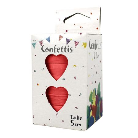 80g de confettis cœurs Rouge en boite décorée