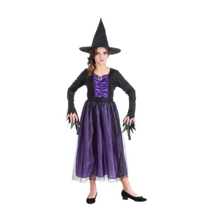 Costume sorcière noir fille Halloween M 7-8 ans