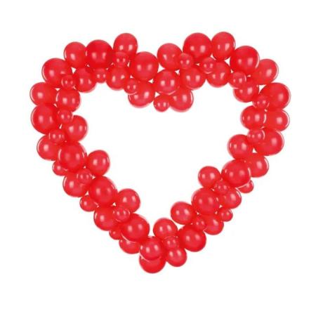 Coeur en ballons rouges
