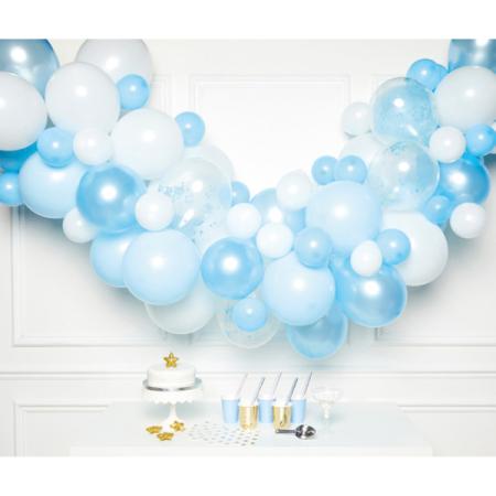 Guirlande ballons latex bleus et blancs