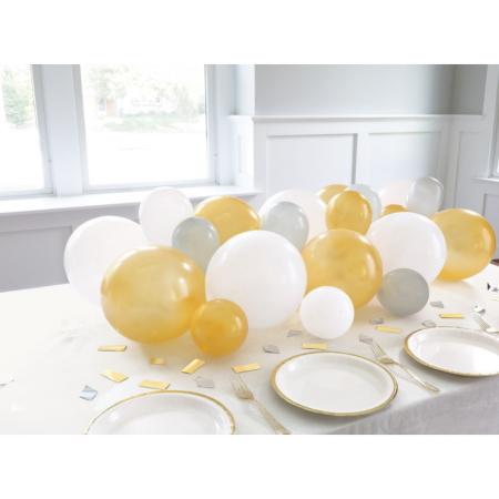 Guirlande organique pour composer un centre de table et confettis - couleurs or, gris, blanc