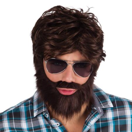 Perruque avec barbe et moustache