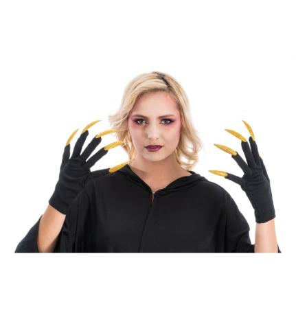 gants noirs avec ongles