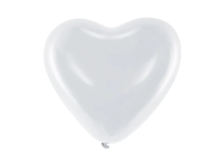100 ballons coeur blanc