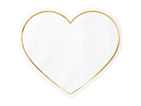 20 serviettes avec coeur blanc