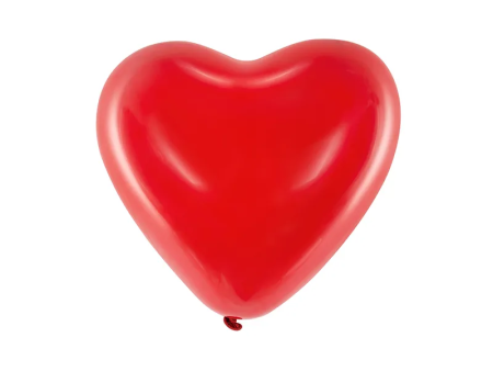 6 ballons coeur rouge