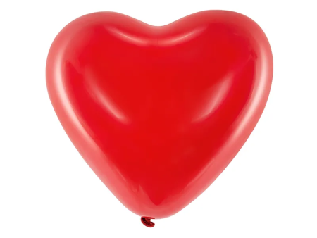 6 ballons coeur rouge
