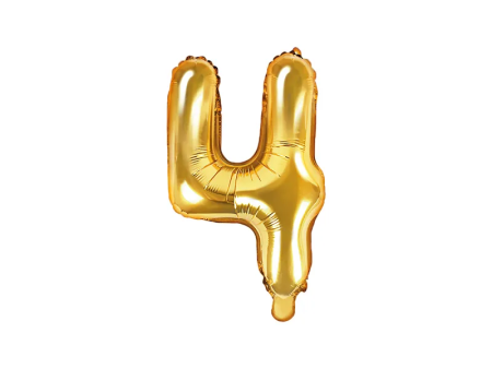 Ballon Géant Chiffre 4 gold 35 cm