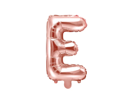 Ballon aluminium Lettre E or rosé