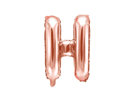 Ballon aluminium Lettre H or rosé